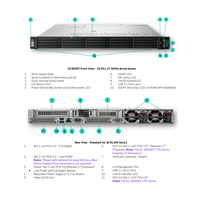 Serveurs en rack HPE Proliant DL360 Gen11, processeur Xeon, mémoire DDR5, prise en charge des GPU, stockage Internet décontracté