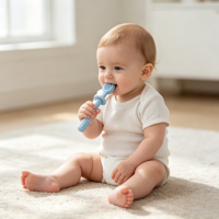 Bâtonnet de dentition pour bébé en silicone de qualité alimentaire, jouet de dentition moulable avec anneau anti-étouffement