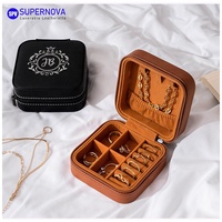 Boîte de rangement en similicuir gravable au laser, étui de voyage vierge en cuir pour bijoux avec logo gravé au laser, boîte à bijoux en cuir gravée