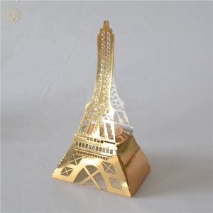 Decoraciones de quinceañera para boda, caja de papel para dulces de corte láser, <span class=keywords><strong>Torre</strong></span> eiffel de París - Product Image 3