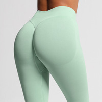 Leggings de yoga taille haute sans couture pour femme, effet push-up fessier, anti-transparence lors des squats, contrôle du ventre, pour le fitness