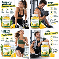 Permen Creatine Label Pribadi Dewasa 0 Gula 5000mg Vegan Pektin Rendah Karbohidrat Bebas Kedelai Bebas GMO Bersertifikat HACCP untuk Otot