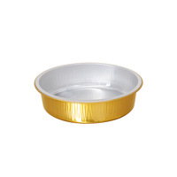 Barquette jetable en aluminium doré HBOLE Y140-410 avec couvercle en PP, emballage alimentaire à emporter, boîte repas commerciale scellée de 410 ml