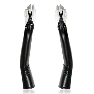 Long Sexy PU leather Gloves SM handcuffs Arm Sleeves Adult Game Restraint Sex Toy for Women Nightclub Dress Accessories