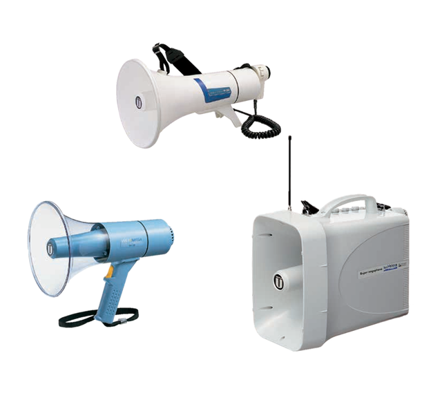 Rechargeable Professional Portable All Splash-proof White Loud Speaker Megaphones Uni-pex P13 Japan Made ASA/ABS Resin