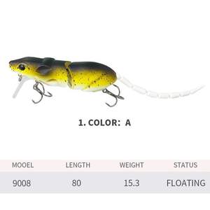 Señuelo de Pesca HT1121 de 85mm y 15.5g, Cebo Artificial de Superficie con Diseño Realista de <span class=keywords><strong>Rata</strong></span> 3D, Cebo Biónico Spirebuzz para Pesca de Lucio, <span class=keywords><strong>Peces</strong></span> de Agua Salada y Lubina - Product Image 6