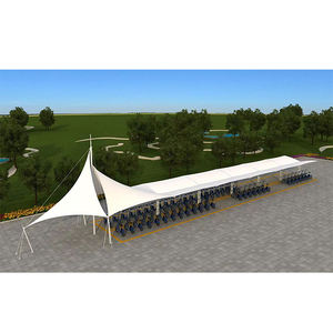 Structure de carport extérieur à membrane tendue en PVDF, structure métallique Q235, abri de stationnement, tente de carport - Product Image 4