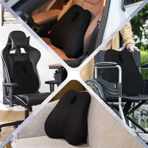 Almohada de soporte Lumbar para la espalda, almohada Lumbar de espuma viscoelástica refrescante para aliviar el dolor de espalda, almohada ergonómica de soporte para la espalda - Product Image 4