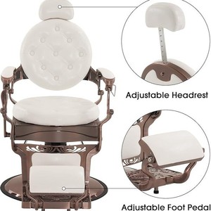 Chaise de barbier réglable en hauteur, style rétro, qualité salon, usage commercial HZ8799W - Product Image 3