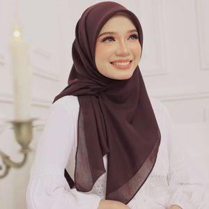 <span class=keywords><strong>JYL</strong></span> Factory's 115cm * 115cm suave algodón japonés poliéster cuadrado Hijab chal/bufanda Tudung Bawal en colores lisos para musulmanes - Product Image 1