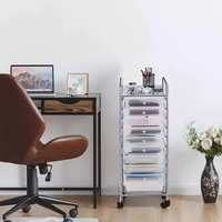 Chariot de rangement roulant en gros avec 6 tiroirs en plastique, chariot organisateur mobile, étagère métallique sur roulettes pour bureau, salle de bain, salon