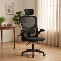 Chaise de bureau moderne en maille avec dossier haut réglable et siège coulissant - Chaise de bureau confortable pour ordinateur, idéale pour les gestionnaires - Meilleure vente