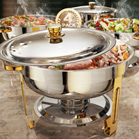 Ensemble de chauffe-plats en acier inoxydable pour buffet, 4 pièces, présentoir, chauffe-plats avec support de carburant