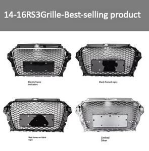 Griglia Anteriore Auto Nero Lucido Stile RS3 per <span class=keywords><strong>Audi</strong></span> <span class=keywords><strong>A3</strong></span> S3 8V dal 2013 al 2016 - Product Image 2