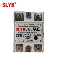 Relay Solid State Miniatur Tipe Fotek Satu Fasa Epoxy SSR 40DA 40A Protektif Input 3-32VDC Output 24-380VAC Zhejiang