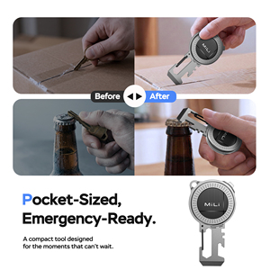 Porte-clés intelligent multifonctionnel MiLi avec traceur GPS intégré, outil EDC 6-en-1 avec ouvre-bouteille, compatible avec IOS et Android Find My - Product Image 5