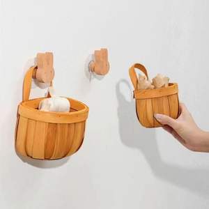 Panier mural en bois tissé à la main pour le stockage des légumes, des fruits, des pommes de terre, des œufs, du gingembre, de l'ail, de l'oignon - Product Image 2