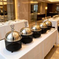 Kommerzieller Neuer Design Schwarzer 8L Edelstahl Chafing Dish mit Perforiertem Rahmen für Hotel-Buffet, Hochzeiten und Catering, Speisenwärmer