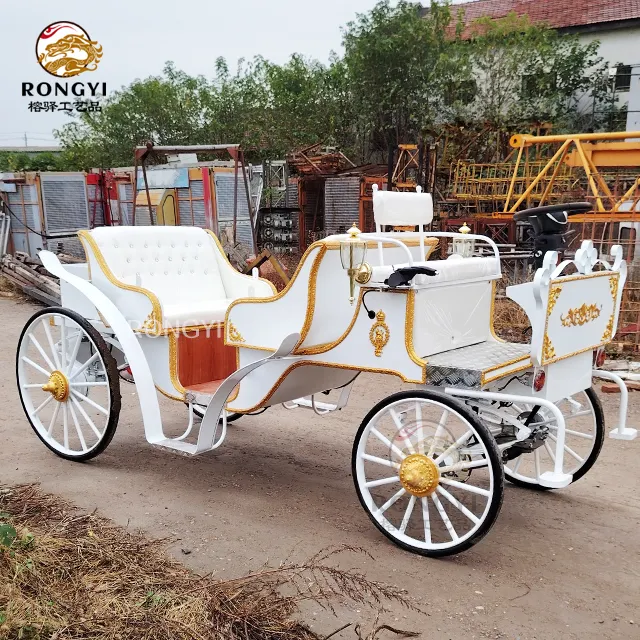 The most popular Outdoor Electric wedding Sightseeing Royal Horse Carriage with 4 Steel Wheels/Cindirela horse carriage