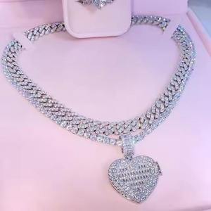 Chaîne cubaine en argent 925 avec diamants Moissanite, collier Hip Hop glacé pour homme, bijoux de mode pour mariage - Product Image 4