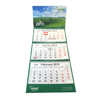 Calendrier mural mensuel personnalisé à 3 plis détachables