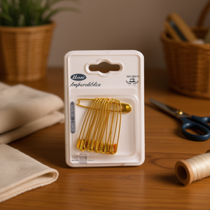 Épingles de sécurité Ilan 55 mm dorées, lot de 10 - Product Image 2