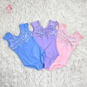 ALA009 özel çocuklar Bodysuit eğitim giyim çiçek baskı panelleri bale Leotard