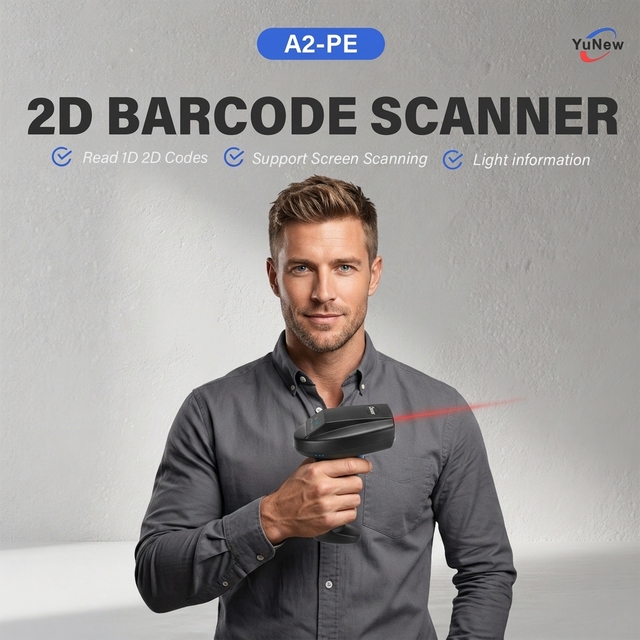 Economic Warehouse Barcode Scanner USB 2.4G Wireless Barcode Reader 1D 2D Automatic QR Code Scanner for Wearhouse Retail