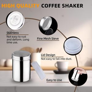 Bote de Acero Inoxidable 304 para Esparcir Polvo, Tarro de Malla para Azúcar, Botella para Condimentos, 16 Herramientas para Café, Repostería y Pastelería - Product Image 2