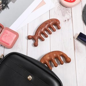 Peine de masaje clásico de madera ecológico para el cuero cabelludo con dientes anchos, herramienta portátil de acupresión para masaje de cabeza - Product Image 2