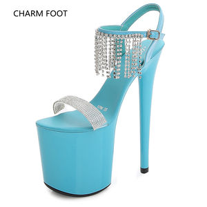 Zapatos de Plataforma Transparentes con Tacón Fino y Sexy para Mujer, Sandalias de Tacón Alto de 20 cm para Bodas de Verano - Product Image 5