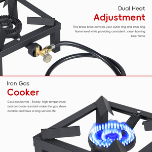 Cocina de <span class=keywords><strong>Gas</strong></span> para Exteriores con 3 Quemadores de Propano, Parrilla para Barbacoa, con Regulador de 5 PSI - Product Image 3