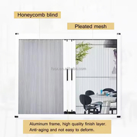 Moustiquaire de porte magnétique moderne Anti-mosquitio Moustiquaire coulissante rétractable en fibre de verre avec conception plissée en nid d'abeille