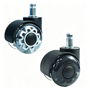 Juego de 4 ruedas giratorias con vástago roscado, 3/8-16 x 1-1/2 pulgadas, ruedas de goma de alta resistencia para muebles y bancos de trabajo - Product Image 1