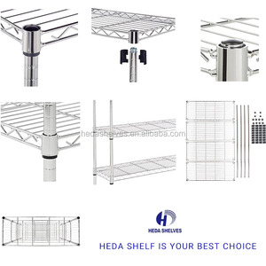 יחידת מדפים כרום מתכווננת כבדה כרום 5 גבהים חוט מדפים יחידת כרום מדפים - Product Image 6
