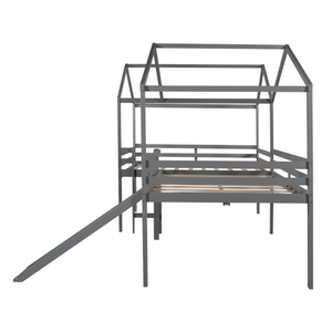 Meubles de chambre d'enfant en bois de pin, <span class=keywords><strong>lit</strong></span> de luxe <span class=keywords><strong>pour</strong></span> bébé, maison blanche en bois, lits de loft avec toboggan - Product Image 3