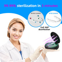 Boîte à dents en plastique OEM avec trous d'aération pour prothèses dentaires, étui de soins bucco-dentaires réutilisable, couleur argent, DC100