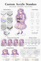 Standee Akrilik Anime Glitter Tebal 15mm Custom, Foil Emas, Slot Tunggal, Figur Karakter Asli