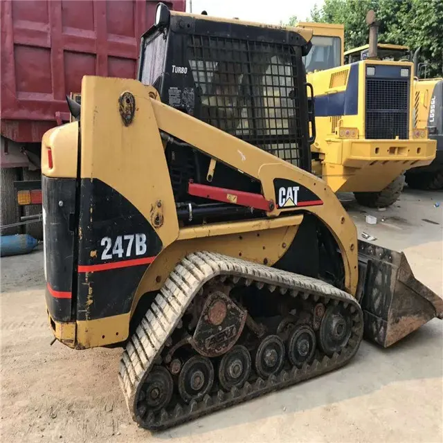 Cargador pequeño de segunda mano CAT 247B 246, minicargador con buen estado, segunda mano