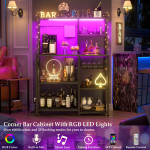 Support de boulangerie avec cordes lumineuses LED Support de four à micro-ondes Étagère de rangement de <span class=keywords><strong>cuisine</strong></span> Panier en fil métallique 10 crochets Porte-épices - Product Image 5