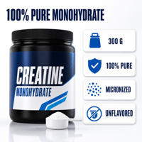 Poudre De Créatine Monohydrate Micronisée 300g Sans Saveur 5g Par Portion Force Musculaire Endurance Complément En Gros OEM