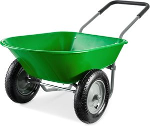 <span class=keywords><strong>Brouette</strong></span> à deux roues, chariot de jardin à double roue pour seniors, chariot de jardin pour terrasse, extérieur, déplacement de terre, bois, gravier - Product Image 3