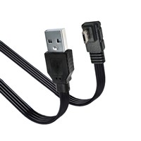 Câble de charge et de données Micro USB plat et souple, conception pour utilisation en voiture, connecteurs angulaires haut-bas-gauche-droite, universel pour téléphones Android