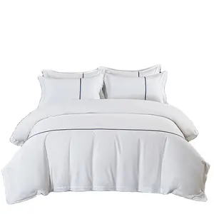 Hot-selling luxury Hilton hotel bedding set duvet cover flat sheet pillowcase set