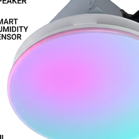 Ventilateur d'extraction électrique multifonctionnel en plastique pour salle de bain, à fixation au plafond, avec lumière RGB, capteur d'humidité, 2 vitesses, silencieux 46 dB