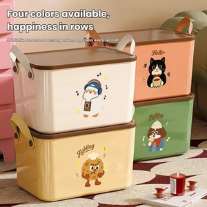 קופסת אחסון מצוירת גדולה קיבולת, ניידת, לארגון צעצועים לילדים, פלסטיק PP, סיטונאי, ניתנת לערום - Product Image 1