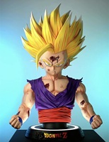 Dragon Ball Z 1:1 Taille Réelle Super Saiyan Goku Corps Entier GK Résine Figurine d'Action Anime Effets de Combat Décorative de Collection