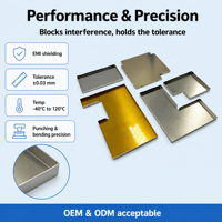 Pelindung EMI Logam Custom Berlapis Timah untuk PCB, Penutup RF Shielding untuk Papan Sirkuit, Baja Berlapis Timah dengan Toleransi Presisi 0.03mm