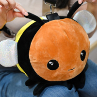 Sac à dos en peluche personnalisé pour abeilles, jouet en polyester super doux, animaux en peluche, mascotte d'un animal mignon, approuvé par la CE et ASTM, cadeau pour enfants