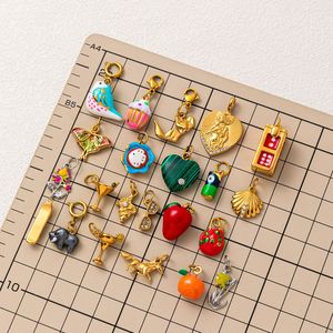 New thép không gỉ Cocktail trái cây chim Ice-cream DICE Horse hoa Mặt dây chuyền quyến rũ DIY phụ kiện - Product Image 2